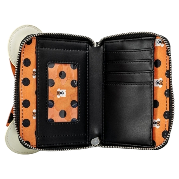 Loungefly Disney Ghost Minnie Mouse Glow in the Dark Zip Around Wallet - Picture 3 of 11